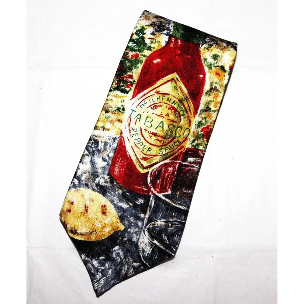 Tabasco Men's Tabasco Sauce‎ Abstract Print Silk Neck Tie
